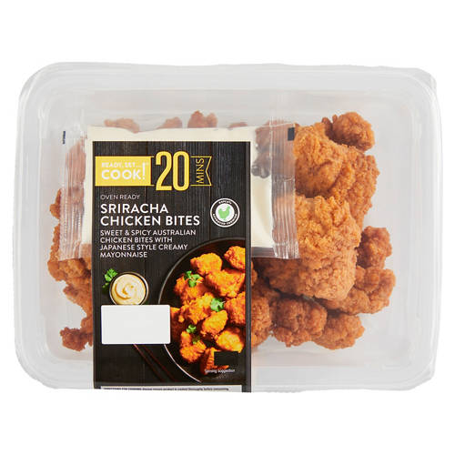 RSPCA Approved Chicken Bites With Sriracha  Mayonnaise 500g Product Image Front shot 01